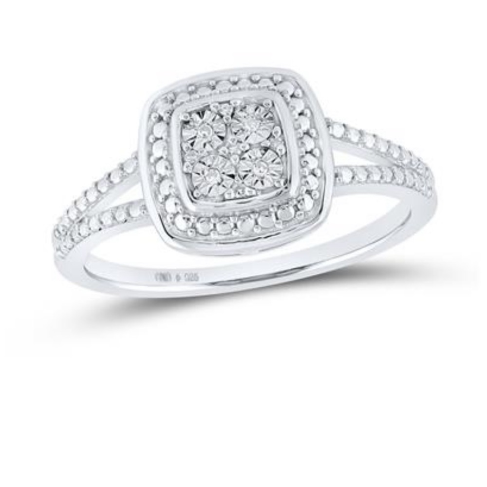 Real diamond promise ring engagement Christmas anniversary gift not CZ not fake